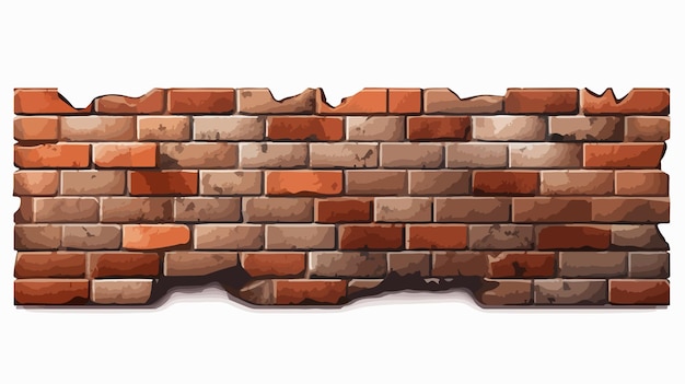 Vector vintage baked clay bricks wall cartoon vector