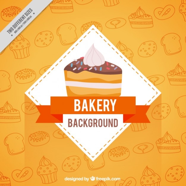 Vintage bakery background with drawings