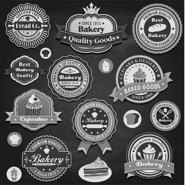 Vintage Bakery label set design