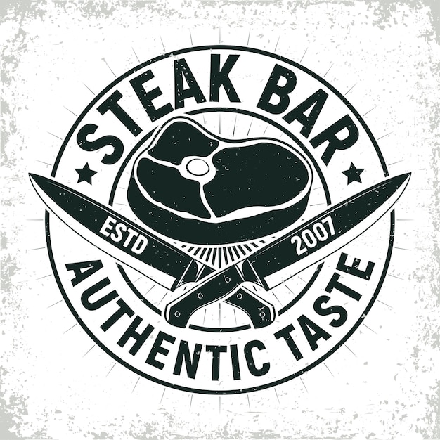 Vintage barbecue restaurant logo design, typography emblem