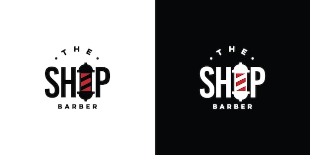 Vintage barber shop logo Premium Vector