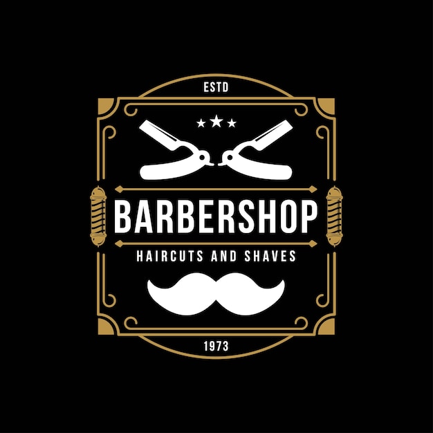 Vintage Barber Shop logo Retro Emblems