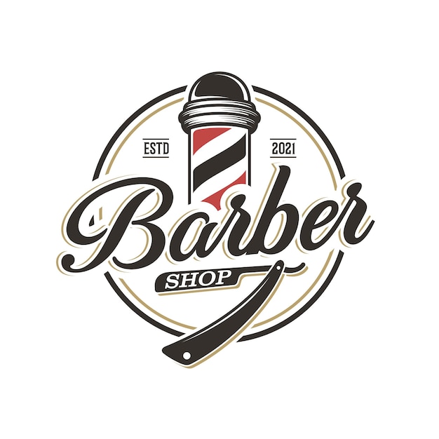 Vintage barbershop logo template