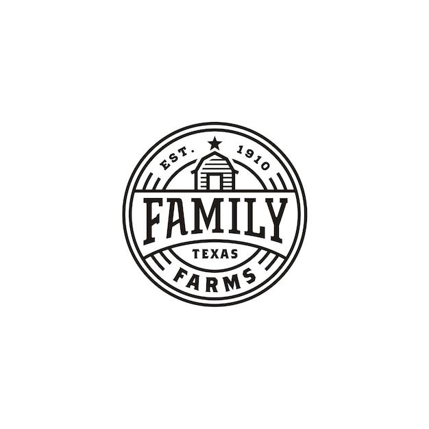 Vintage Barn Farm Label Stamp Logo