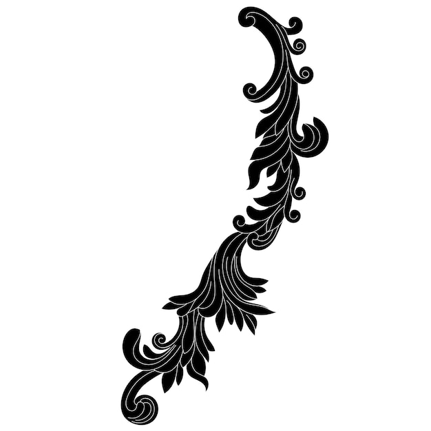 Vintage baroque frame scroll ornament engraving border floral retro pattern in antique style