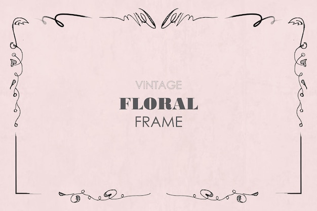 Vintage beautiful flower background monochrome unique frame sketch