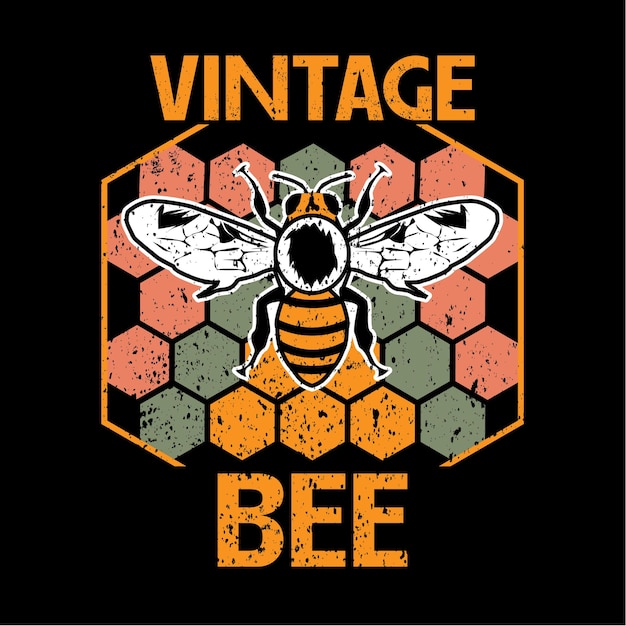 Vector vintage bee tshirt design