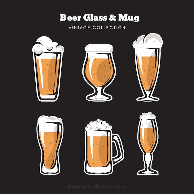 Vintage beer glass & mug collection