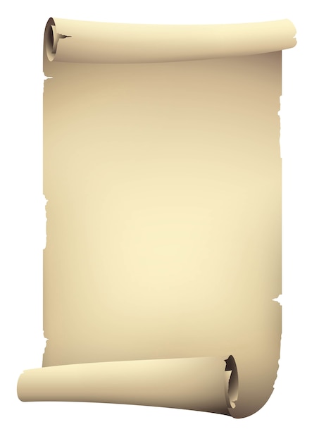 Vector vintage beige scroll paper banner