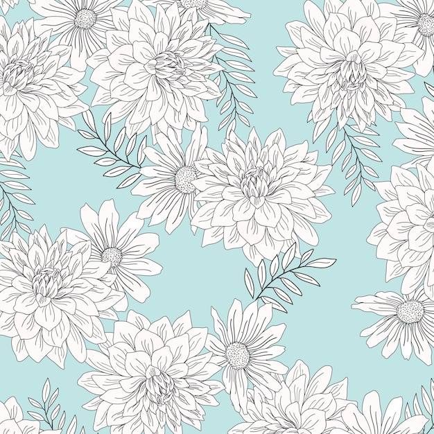 Vintage Big Floral Garden Pattern