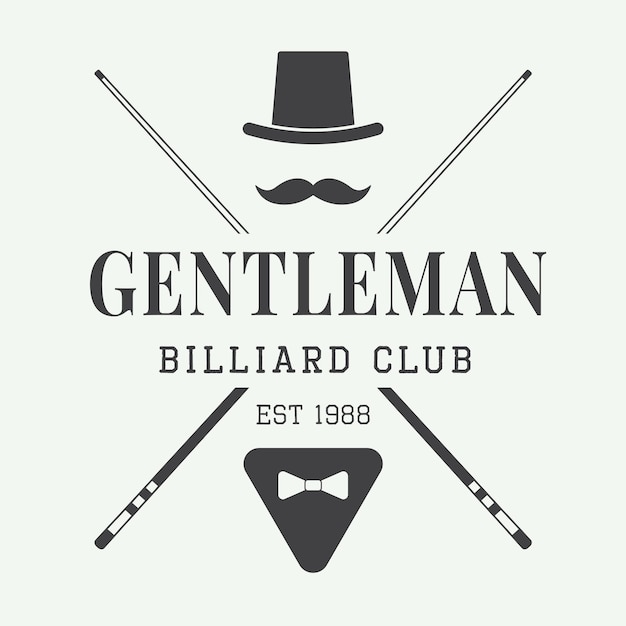 Vintage billiard label emblem and logo