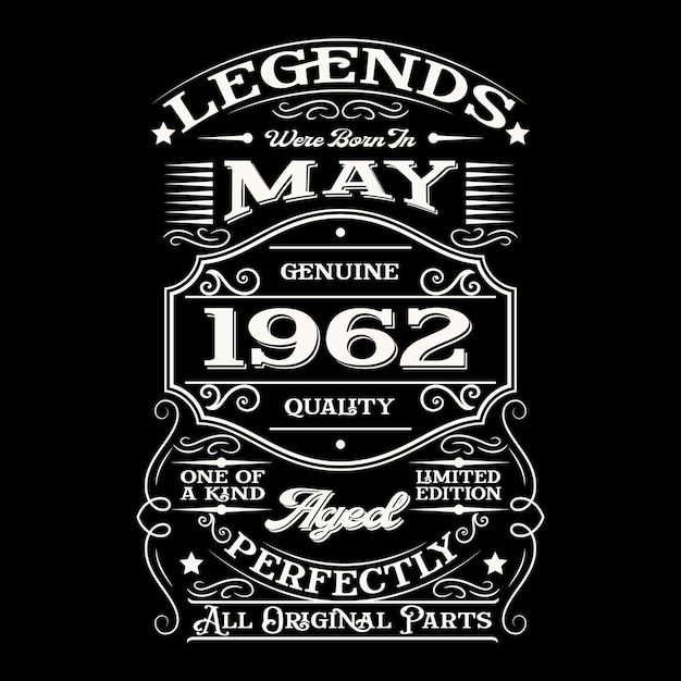 Vintage Birthday  t shirt design with Birthday elements or Hand drawn Birthday l typography design