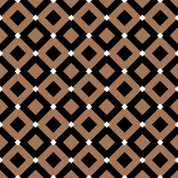 Vintage black and gold tiles diagonal chequerwise squares vector pattern or background.