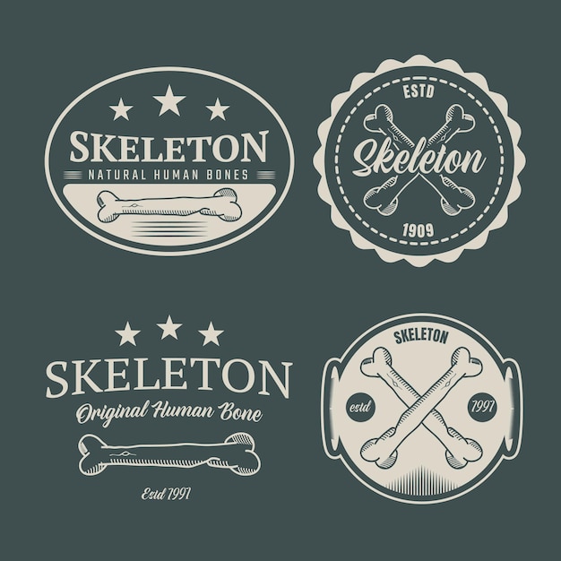 Vintage bone set logo for brand identity