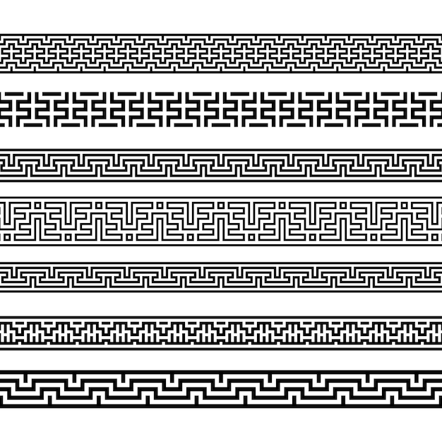 Vintage Border decoration ancient patterns geometric line seamless pattern fabric textile texture