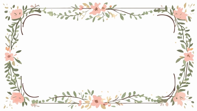 Vector vintage botanical frame with delicate leaves