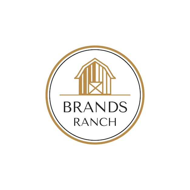 Vintage brands ranch logo design template