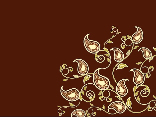 Vintage Brown Background With Creative Vector Floral Design