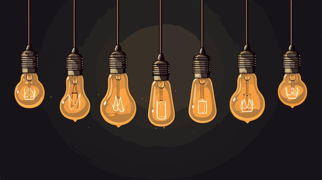 Vector vintage bulbs design on retro background vector illustration