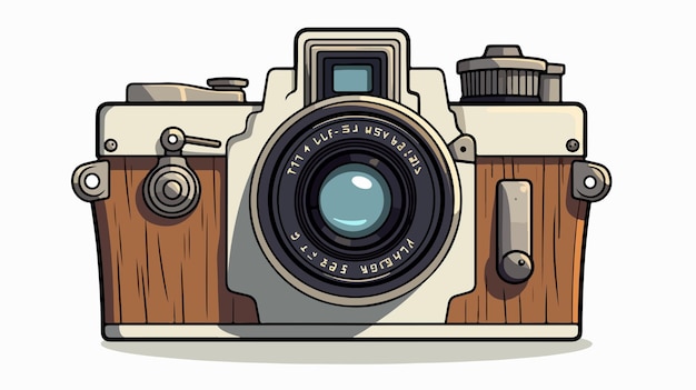 Vintage Camera Cartoon Vector Illustration