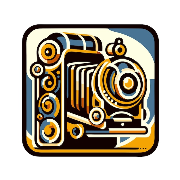 vintage camera flat vector design