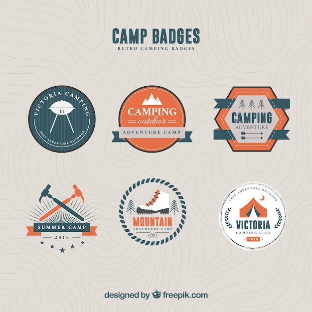 Vector vintage camp badges