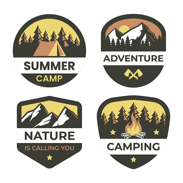 Vintage camping & adventures badges