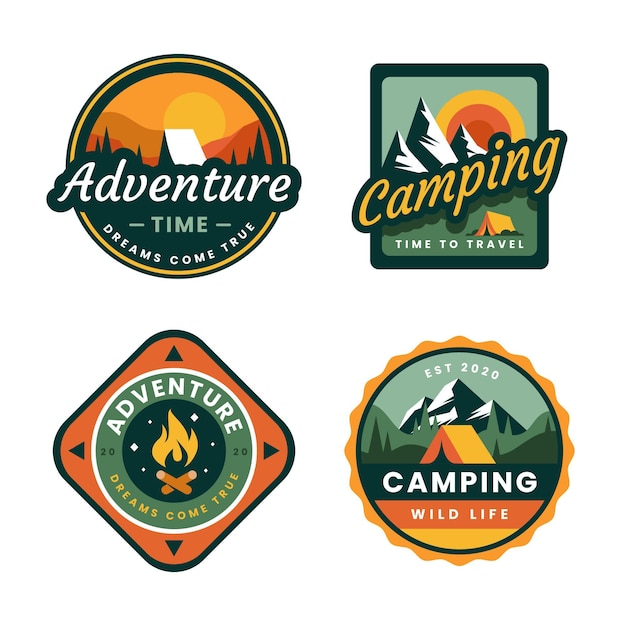 Vintage camping &amp; adventures badges