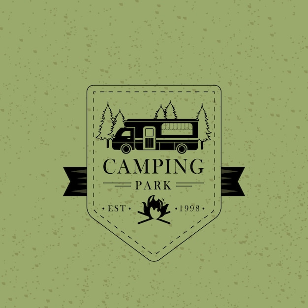 Vintage Camping Park Badge