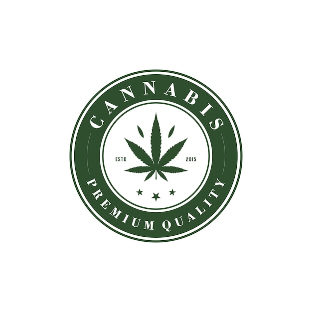 vintage cannabis marijuana logo emblem design inspirations