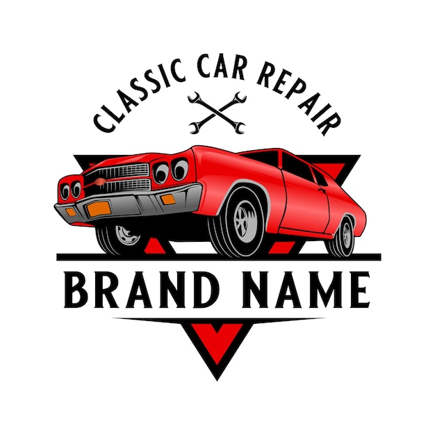 vintage car garage inspirational logo design