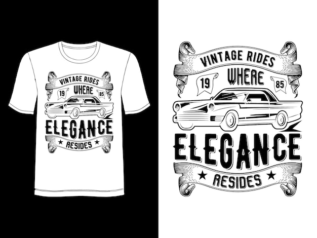 Vintage Car Tshirt Design