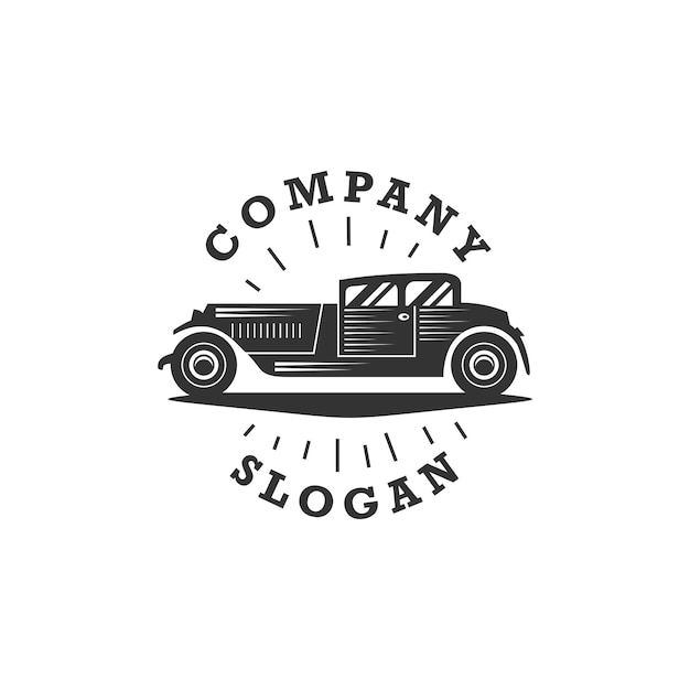 vintage car vector logo design