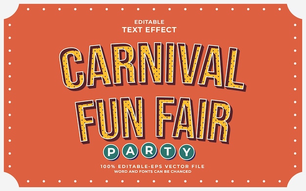 Vintage carnival fun fair text effect