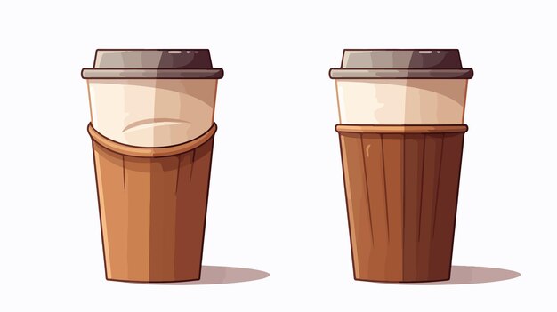 Vector vintage cartoon disposable coffee cup illustration