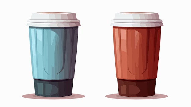 Vector vintage cartoon disposable coffee cup illustration