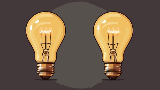 Vintage Cartoon Light Bulb Symbol Vector Illustration