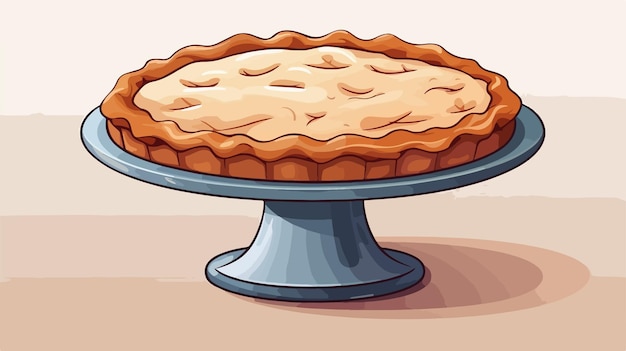 Vector vintage cartoon pie on stand vector illustration