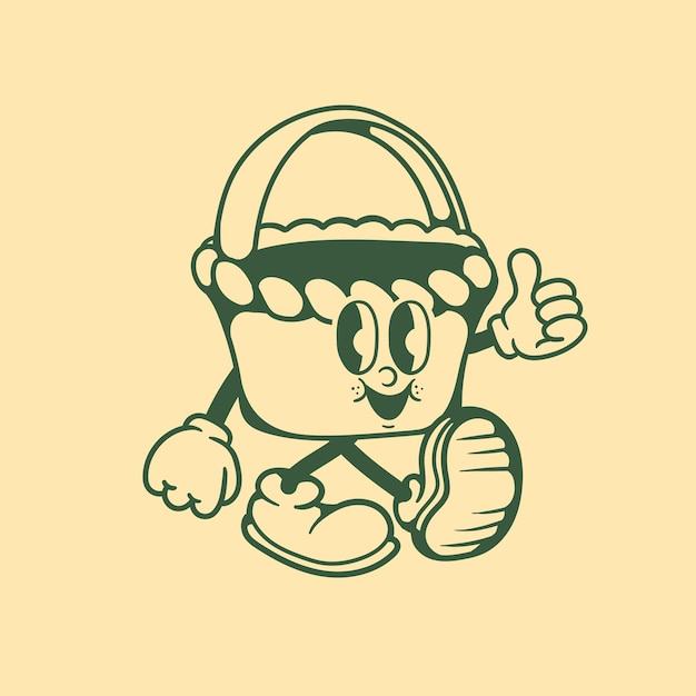 Vintage character design of a basket