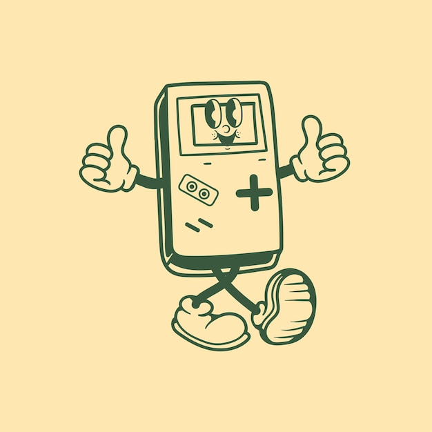 Vintage character design from game boy