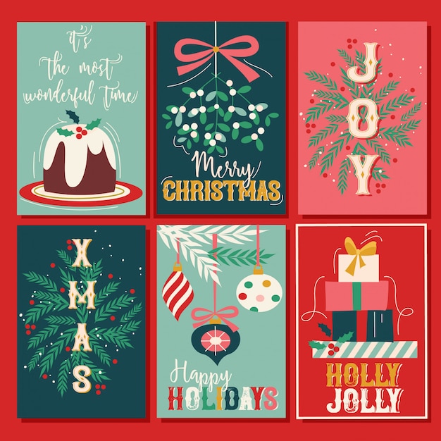 Vintage christmas card set