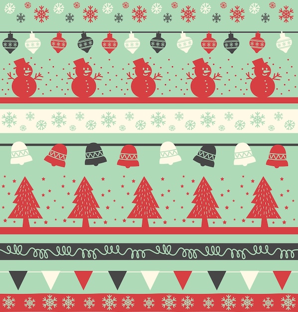 Vintage Christmas holiday seamless background