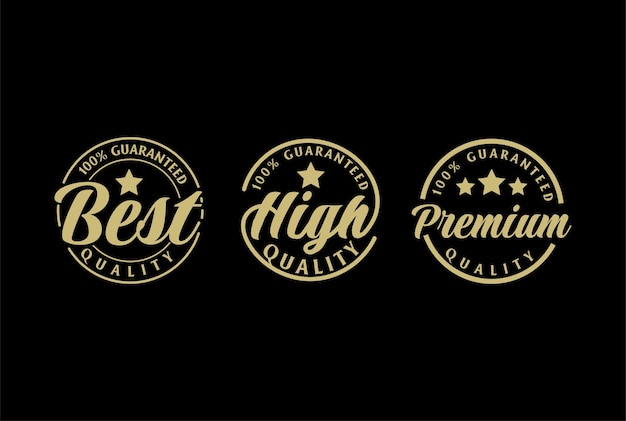 Vintage Circular High Best Premium Quality and 100 Guaranteed Badge Emblem Label Stamp Seal Logo Design Vector