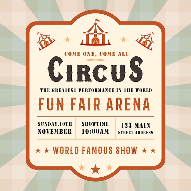 Vintage Circus Advertising Poster Banner Circus Funfair flyer