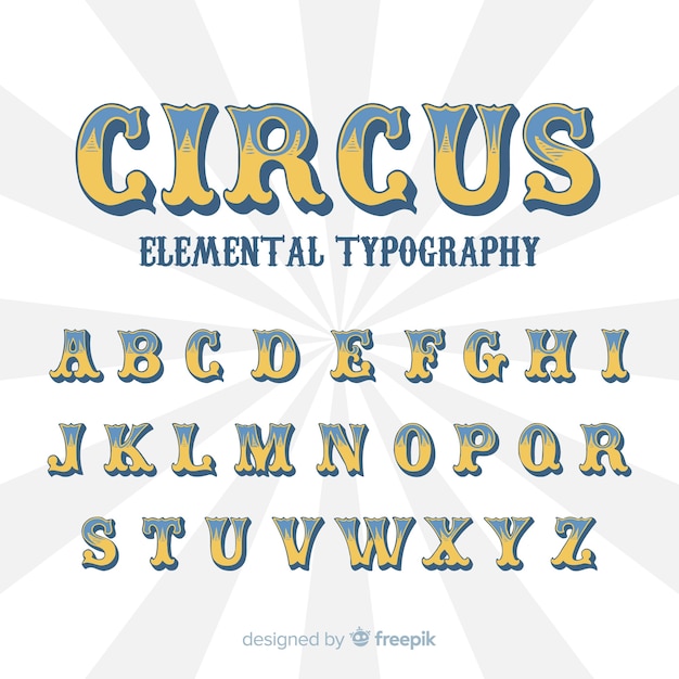 Vintage circus alphabet