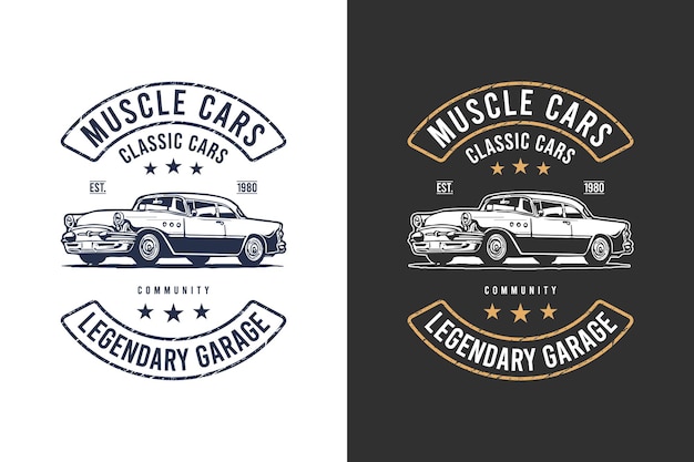 Vintage Clasic Car Tshirt Design Vector Graphics Muscle Classic old Car t shirt