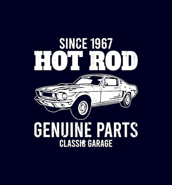 Vintage Clasic Car Tshirt Design Vector Graphics Muscle Classic old Car t shirt