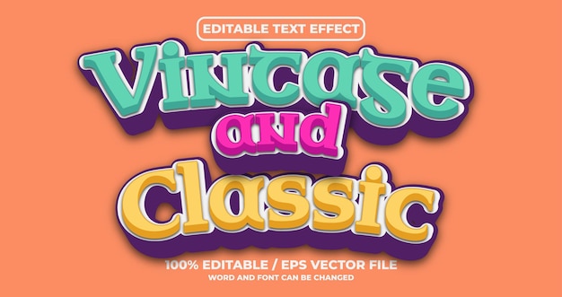 Vintage and classic editable text effect