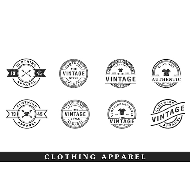 Vector vintage clothing apparel circle logo 1