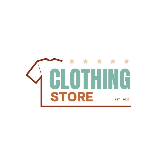 Vintage clothing store logo design template. vector illustration